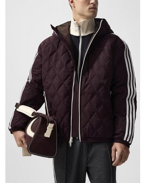 adidas Quilted Pointelle Stripe Diamond Jacket - Blue