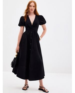 HUGO Kumare Twisted Poplin Maxi Dress - Black