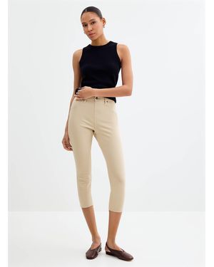 Hue Solid Stretch Denim Capri legging - Grey