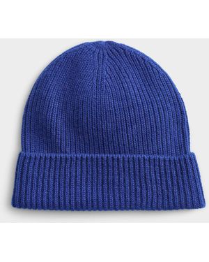 Le 31 Pure Cashmere Ribbed Tuque - Blue