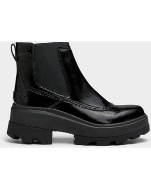 Sorel Joan Frwd Waterproof Black Leather Chelsea Boots Women