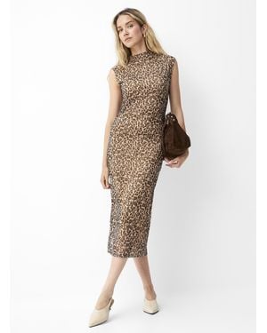 Saint Tropez Loreen Leopard Print Midi Dress - Natural