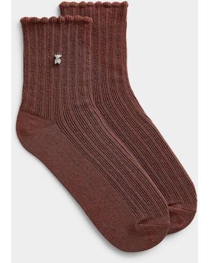 Simon's Charm Ribbed Socks - Brown