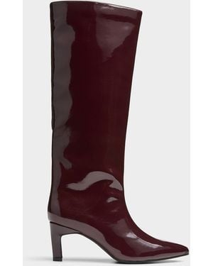 Steve Madden Caiman Glossy Burgundy Tall Pointed - Purple