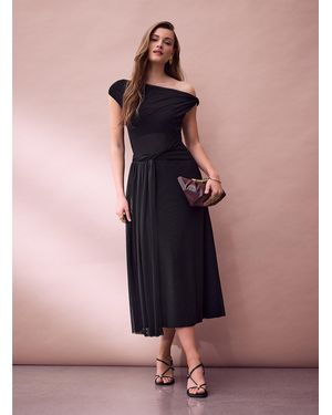 Icône Twisted Details Maxi Micromesh Dress - Pink