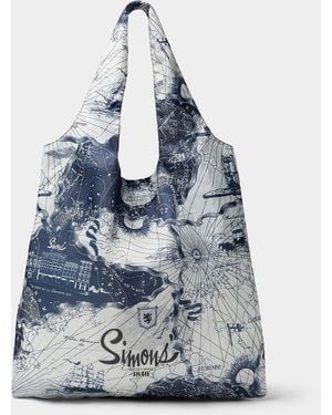 Simon's Signature Pattern Reusable Bag - Blue