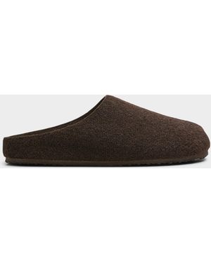 Miiyu Felted Cloud Mule Slippers Women - Brown