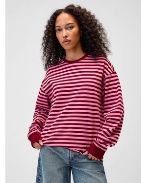 Twik Contrasting Trim Loose Organic Cotton T - Red