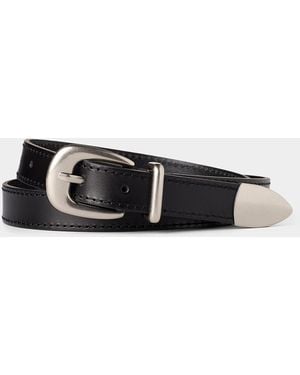 Le 31 Thin Western Leather Belt Imported From Seoul - Black
