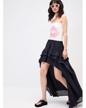 Twik Tiered Ruffle Maxi Skirt - Blue