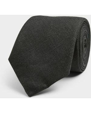 Le 31 Solid Pure Linen Tie - Black