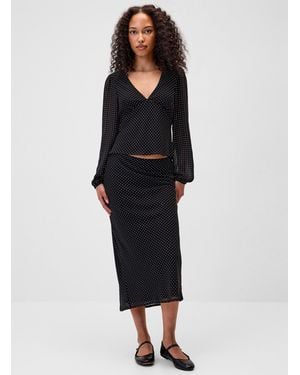 Twik Flowy Chiffon Maxi Skirt - Black