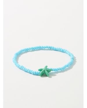 Simon's Starfish Bead Bracelet - Blue