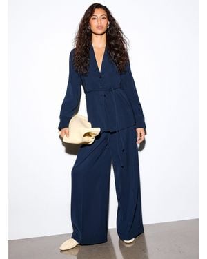 Icône Cord Belt Pleated Flowy Wide - Blue