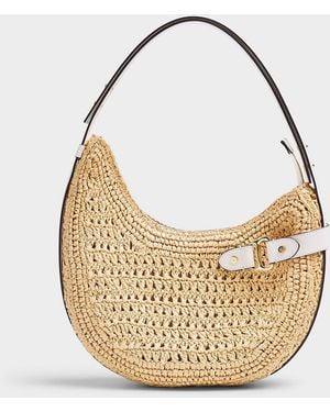 Ralph Lauren Tasha Braided Straw Hobo Bag - White