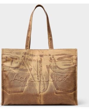 Acne Studios Printed Denim Tote Bag - Natural