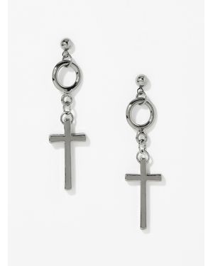 Le 31 Minimalist Cross Earrings - Black