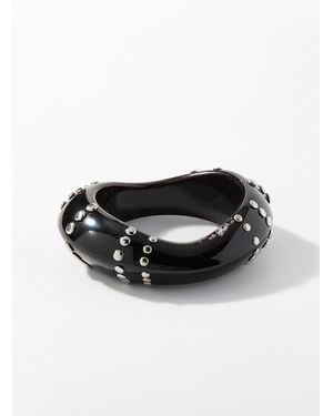 Simon's Embossed Metallic Disc Sculptural Bangle - Black