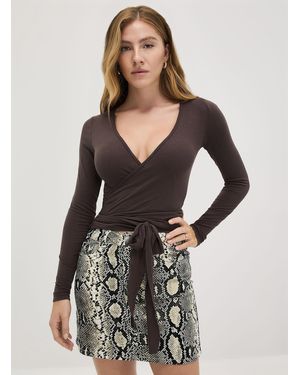 JJXX Luna Soft Jersey Crossover Top - Grey