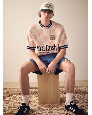 Prohibited In A Rush Checkerboard Sweater - Natural