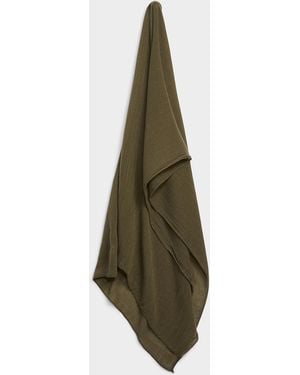 Simon's Rolled Trim Solid Scarf - Green