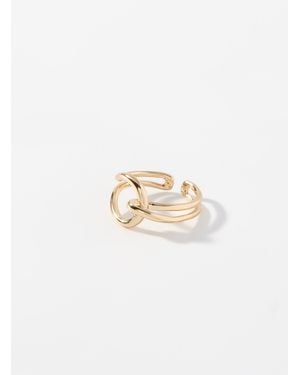 Simon's Interlaced Open Ring - White