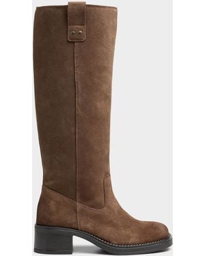 Simon's Supple Suede Tall Boots Made In Portugal Women - Brown