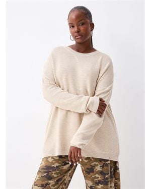 Twik Oversized Ottoman Knit Sweater - Natural