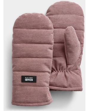 Kombi Corduroy Quilted Mittens - Pink