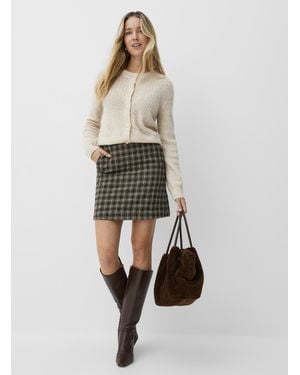 Part Two Checkered Short Tweed Skirt - Multicolour