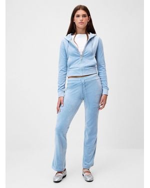 Juicy Couture Diamond Logo Velvet Pant - Blue