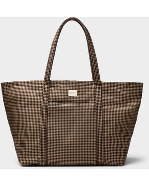 Loeffler Randall Dina Patterned Xl Tote Bag With Suitcase Loop - Brown