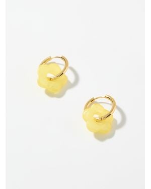 Simon's Sheer Flower Hoops - Metallic