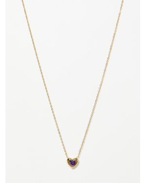 Simon's Birthstone Heart Pendant Chain - White