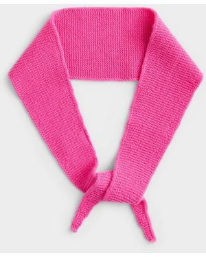 Simon's Pure Wool Diamond Narrow Scarf - Pink