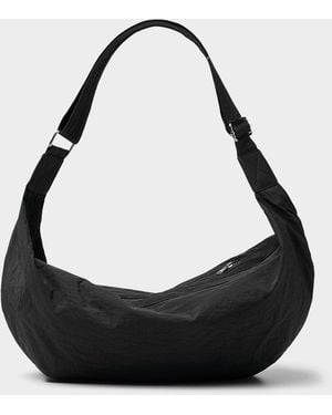 Simon's Xl Crinkled Fabric Half - Black