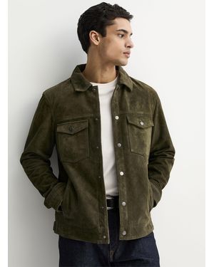 Plongé Olive Suede Jacket - Green