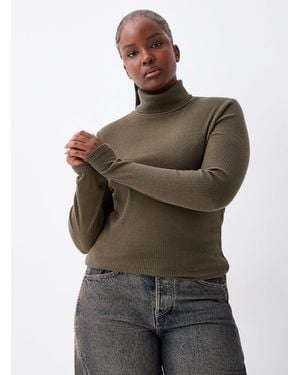 Twik Soft Ribbing Turtleneck T - Green