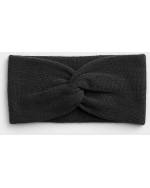 Simon's Pure Cashmere Twist Headband - Black