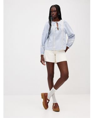 ONLY Bow Embroidery Blouse - White