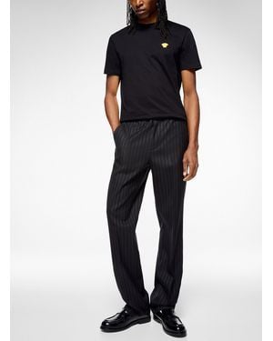 Versace Greca Jacquard Wool Pant - Blue