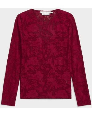 Contemporaine Flower Garden Dévoré Jersey T - Red