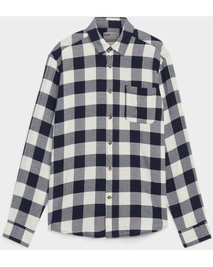 Djab Light Flannel Check Shirt - Blue