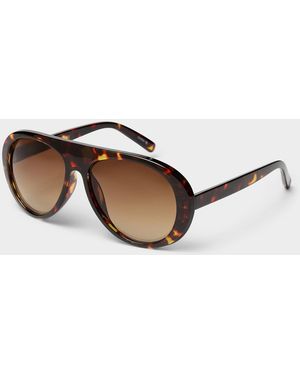 Simon's Anya Aviator Sunglasses - Brown