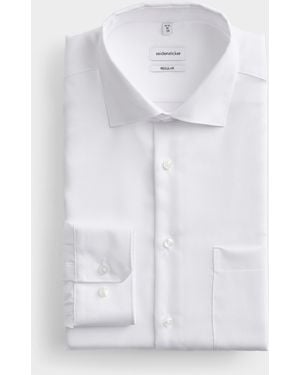 Seidensticker Fine Twill Solid Shirt Regular Fit - White