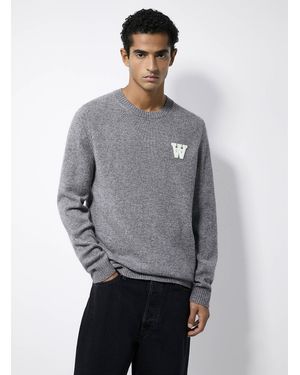 WOOD WOOD Signature Appliqué Sweater - Grey