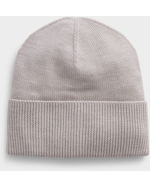 Simon's Pure Merino Wool Ribbed Tuque - Grey