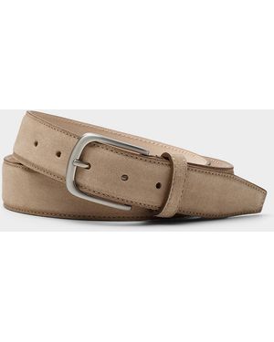 Profuomo Sand Suede Belt - Natural