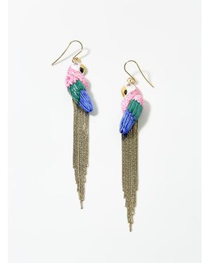 Nach Long Parakeet Earrings - Blue
