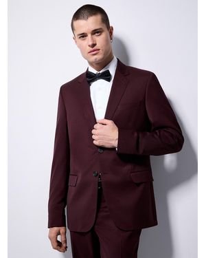 Le 31 Essential Stretch Jacket Wool Weave By Marzotto Stockholm Fit - Purple